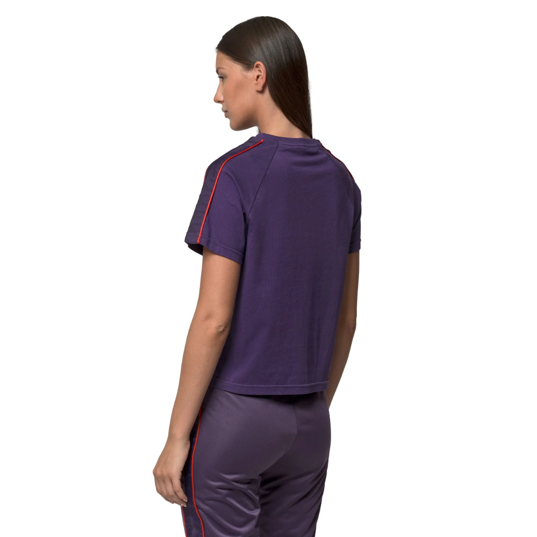 Kappa 222 Banda Adi Women's Tee Violet - rear three-quarter view on model