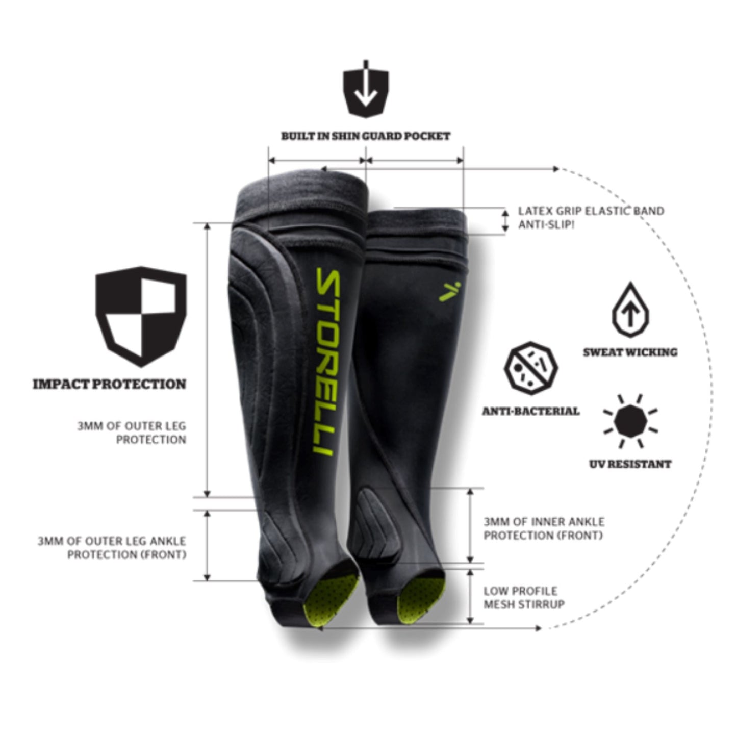 Leg Guards by Storelli - White leg guards ITASPORT