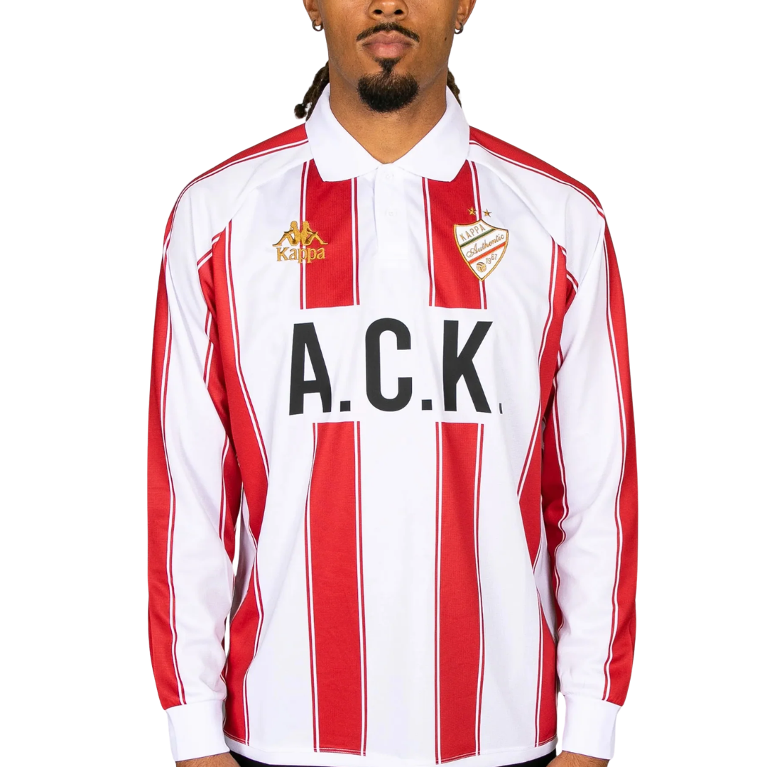 Kappa Oden L/Sleeve Jersey White / Red / Black rear view - Kappa