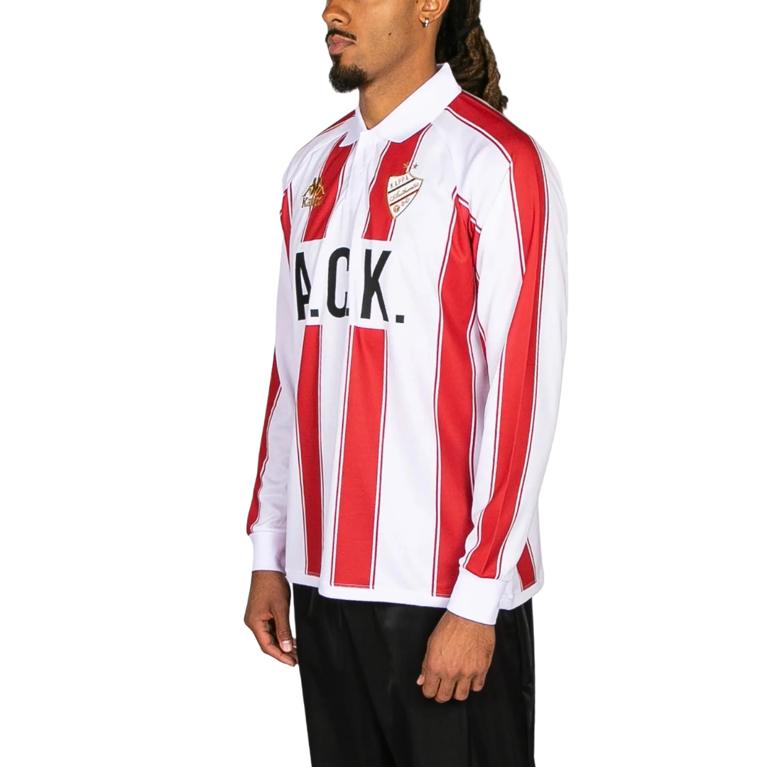 Kappa Oden L/Sleeve Jersey White / Red / Black rear view - Kappa
