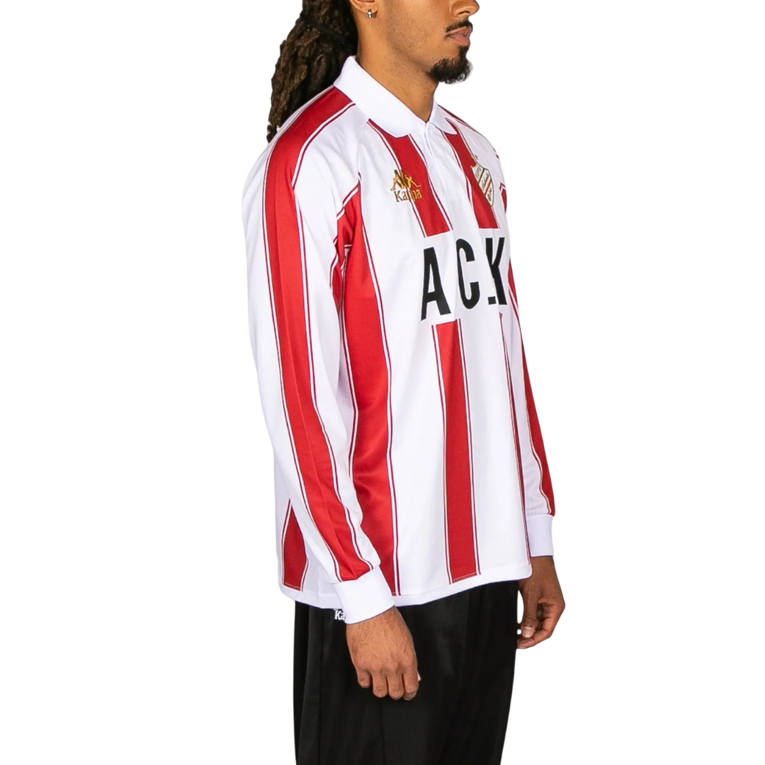 Kappa Oden L/Sleeve Jersey White / Red / Black rear view - Kappa