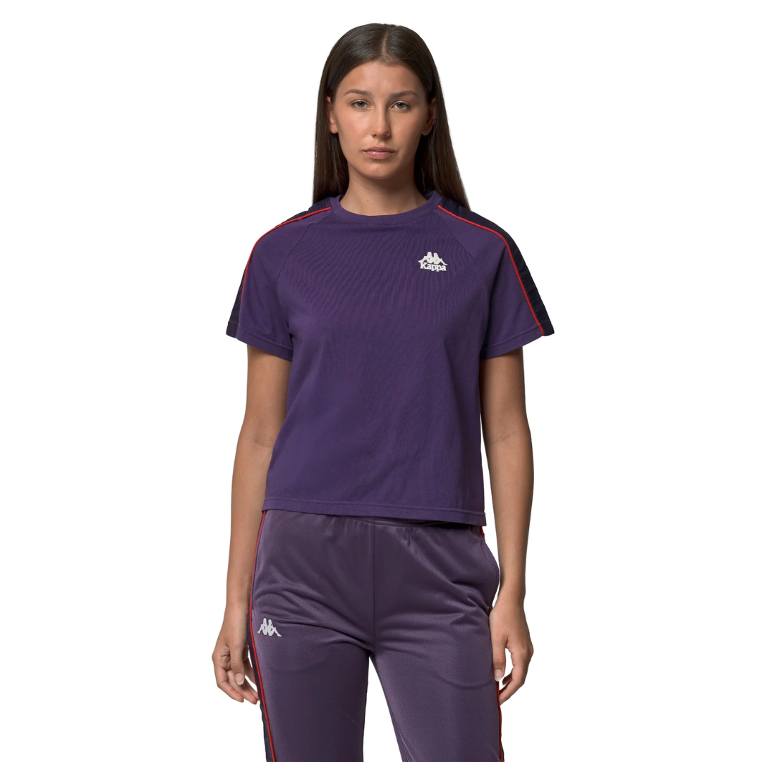 Kappa 222 Banda Adi Women's Tee Violet - front view on model